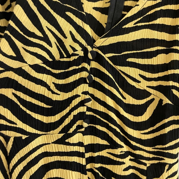 Faithfull the Brand Yellow Zebra Dress - Size S/4 - Picture 5 of 7